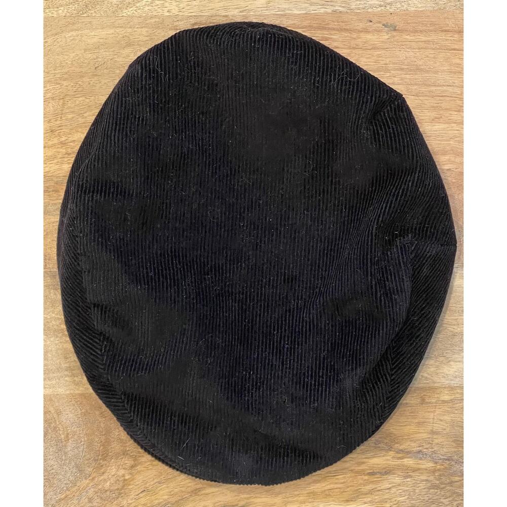 Vintage Dorfman Pacific Black Flat Newsboy Hat Cap Corduroy Lined OS - Picture 8 of 8